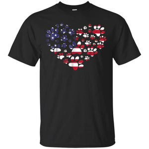 Amercian Paw Heart 4th Of July Patriot Dog Owner TShirt JAQ T-Shirt
