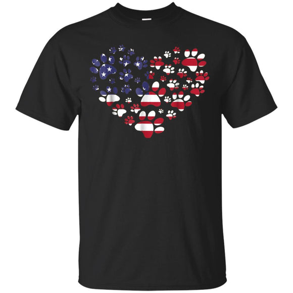 Amercian Paw Heart 4th Of July Patriot Dog Owner TShirt JAQ T-Shirt