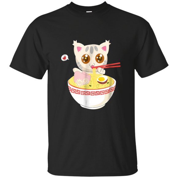Ramen Cat Japanese Anime shirt Cotton t shirt